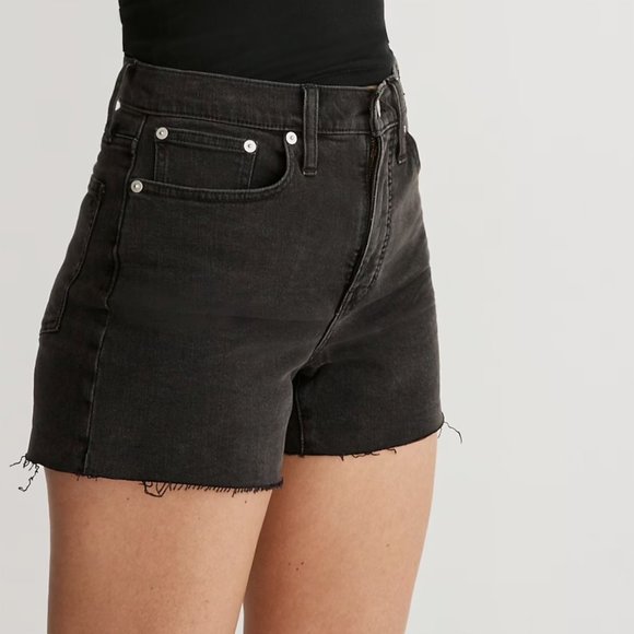 Madewell Black High-Rise Denim Shorts - Picture 2 of 7